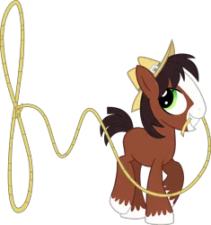 Size: 4000x4250 | Tagged: absurd resolution, appleoosa's most wanted, artist:missgoldendragon, colt, derpibooru import, lasso, little troubleshoes, male, rope, safe, simple background, transparent background, trouble shoes, vector, younger