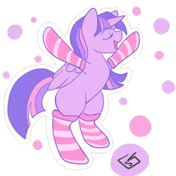 Size: 2000x2000 | Tagged: safe, artist:billysan727, derpibooru import, twilight sparkle, twilight sparkle (alicorn), alicorn, pony, clothes, socks, solo, striped socks