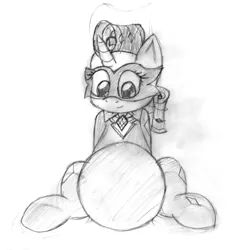 Size: 500x528 | Tagged: artist:mlp-pregnancy-is-magic, derpibooru import, female, monochrome, power ponies, power ponies (episode), pregnant, radiance, rarity, solo, solo female, source needed, suggestive, traditional art