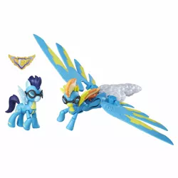 Size: 1500x1500 | Tagged: safe, derpibooru import, official, soarin', spitfire, pony, clothes, goggles, guardians of harmony, irl, jetpack, photo, stock photo, toy, uniform, wonderbolts uniform