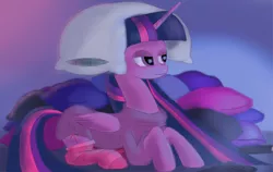 Size: 5000x3157 | Tagged: safe, artist:gentleshy, derpibooru import, twilight sparkle, twilight sparkle (alicorn), alicorn, pony, clothes, pillow, prone, shirt, socks, solo, striped socks