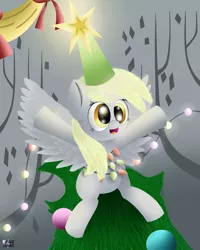 Size: 2000x2500 | Tagged: safe, artist:electric-television, derpibooru import, derpy hooves, pegasus, pony, a hearth's warming tail, derpy star, female, mare, tree