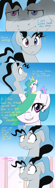 Size: 1280x4320 | Tagged: artist:va1ly, comic, comic:spinel's story, derpibooru import, fusion, gem fusion, let's fly to the castle, oc, oc:spinel, princess celestia, safe