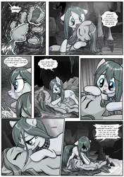 Size: 1348x1920 | Tagged: semi-grimdark, artist:pencils, derpibooru import, cloudy quartz, marble pie, earth pony, pony, comic:anon's pie adventure, asphyxiation, cavern, comic, cpr, crying, determination, drowning, female, loose hair, mama cloudy, mare, motherly, motherly love, mouth to mouth, sad, water, wet, wet mane