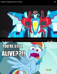 Size: 741x960 | Tagged: clash of hasbro's titans, death battle, derpibooru import, exploitable meme, here we go again, meme, rainbow dash, safe, spoilers for another series, starscream, starscream vs rainbow dash, transformers, transformers prime, transformers robots in disguise (2015)