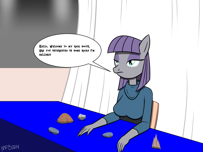 Size: 1800x1350 | Tagged: anthro, artist:mofetafrombrooklyn, boulder (pet), derpibooru import, maud pie, rock, safe, solo