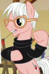 Size: 642x968 | Tagged: safe, derpibooru import, screencap, pop art (character), pony, on your marks, andy warhol, background pony, solo