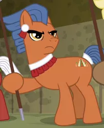 Size: 371x457 | Tagged: safe, derpibooru import, screencap, unnamed character, unnamed pony, earth pony, pony, daring don't, aztec, background pony, cropped, hoof hold, male, solo focus, stallion