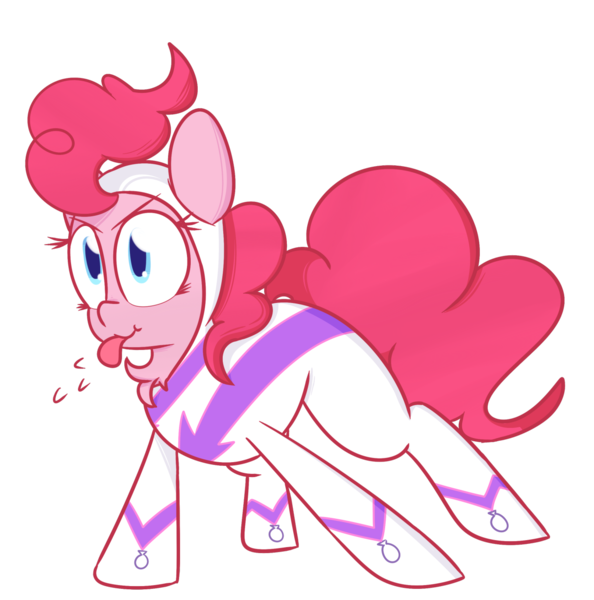 Size: 1280x1293 | Tagged: safe, artist:mr-degration, derpibooru import, fili-second, pinkie pie, power ponies (episode), chest fluff, power ponies, raspberry, simple background, solo, tongue out, transparent background