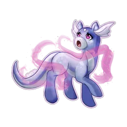 Size: 3000x3000 | Tagged: safe, artist:bean-sprouts, derpibooru import, ponified, dratini, pony, crossover, pokémon, simple background, solo, transparent background
