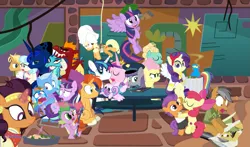Size: 1465x860 | Tagged: safe, artist:dm29, derpibooru import, apple bloom, applejack, boulder (pet), coco pommel, daring do, fluttershy, garble, gourmand ramsay, maud pie, princess cadance, princess ember, princess flurry heart, princess luna, quibble pants, rainbow dash, rarity, saffron masala, shining armor, snowfall frost, spike, spirit of hearth's warming yet to come, starlight glimmer, sunburst, tender taps, trixie, twilight sparkle, twilight sparkle (alicorn), zephyr breeze, alicorn, dragon, pony, a hearth's warming tail, applejack's "day" off, flutter brutter, gauntlet of fire, newbie dash, no second prances, on your marks, spice up your life, stranger than fan fiction, the crystalling, the gift of the maud pie, the saddle row review, angel rarity, backwards cutie mark, bathrobe, beach chair, bloodstone scepter, body pillow, broom, clothes, cold, couch, cracked armor, crossing the memes, cutie mark, dancing, devil rarity, dragon lord spike, emble, female, filly, first half of season 6, garble's hugs, gordon ramsay, handkerchief, hat, hearth's warming, hiatus, male, meme, menu, now you're thinking with portals, portal, present, rainbow trash, robe, safety goggles, shipping, sick, straight, sweeping, sweepsweepsweep, the cmc's cutie marks, the meme continues, the story so far of season 6, this isn't even my final form, tissue, toolbelt, top hat, towel, trash can, twilight sweeple, uniform, wall of tags, wonderbolts uniform