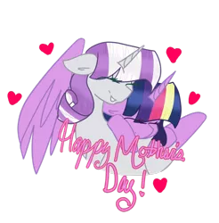 Size: 1024x1041 | Tagged: safe, artist:cubbybatdoodles, derpibooru import, twilight sparkle, twilight sparkle (alicorn), twilight velvet, alicorn, pony, female, heart, hug, mother and child, mother and daughter, mother's day, simple background, transparent background, winghug