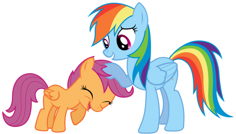 Size: 10000x5700 | Tagged: absurd resolution, artist:mpnoir, derpibooru import, equestria games (episode), head pat, pat, rainbow dash, safe, scootaloo, scootalove, simple background, .svg available, transparent background, vector