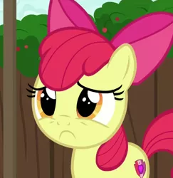 Size: 464x478 | Tagged: apple bloom, :c, cutie mark, derpibooru import, frown, sad, safe, screencap, solo, the cart before the ponies, the cmc's cutie marks