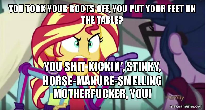 Size: 800x429 | Tagged: safe, derpibooru import, edit, edited screencap, screencap, sci-twi, sunset shimmer, twilight sparkle, equestria girls, friendship games, angry, caption, casino (movie), exploitable meme, image macro, joe pesci, meme, pointing, sunset yells at twilight, text, vulgar