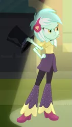 Size: 365x646 | Tagged: safe, derpibooru import, screencap, lyra heartstrings, all's fair in love and friendship games, equestria girls, friendship games, :c, >:c, cropped, frown, hat, top hat