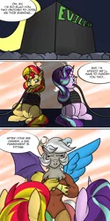 Size: 800x1600 | Tagged: suggestive, artist:mad'n evil, derpibooru import, discord, starlight glimmer, sunset shimmer, anthro, pony, ask eris the lover of big, comic:eris's punishment, tumblr:ask eris the lover of big, anthro with ponies, ask, comic, commission, commission comic, commission comic:blurblob, eris, implied inflation, implied weight gain, rule 63, tumblr, tumblr comic, weight gain comic, weight gain sequence