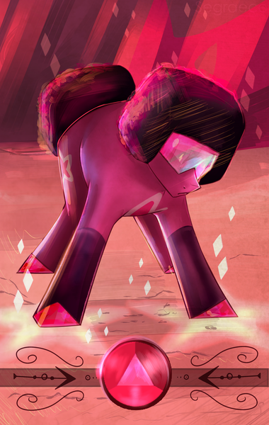 Size: 1925x3041 | Tagged: safe, artist:segraece, derpibooru import, part of a set, ponified, pony, garnet, garnet (steven universe), gem, solo, steven universe