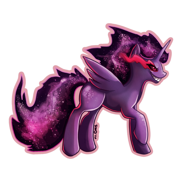 Size: 3000x3000 | Tagged: safe, artist:bean-sprouts, derpibooru import, ponified, gengar, pony, crossover, pokémon, simple background, solo, transparent background