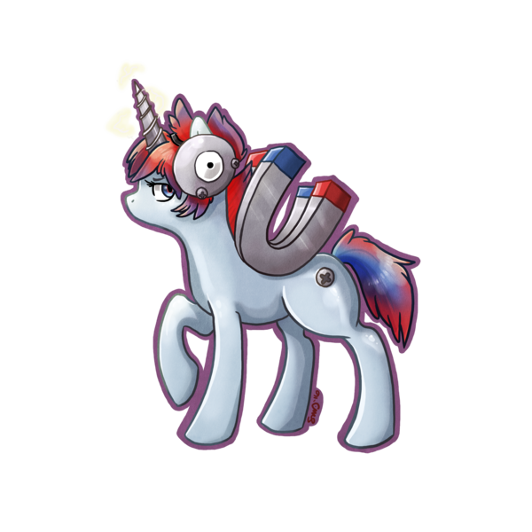 Size: 3000x3000 | Tagged: safe, artist:bean-sprouts, derpibooru import, ponified, magnemite, pony, crossover, pokémon, simple background, solo, transparent background