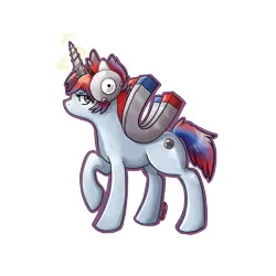 Size: 3000x3000 | Tagged: safe, artist:bean-sprouts, derpibooru import, ponified, magnemite, pony, crossover, pokémon, simple background, solo, transparent background