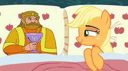 Size: 1280x715 | Tagged: 28 pranks later, applejack, applejack's bed partner, bed, cd-i, derpibooru import, edit, edited screencap, exploitable meme, king harkinian, link: the faces of evil, meme, pillow, safe, screencap, the legend of zelda, zelda cdi