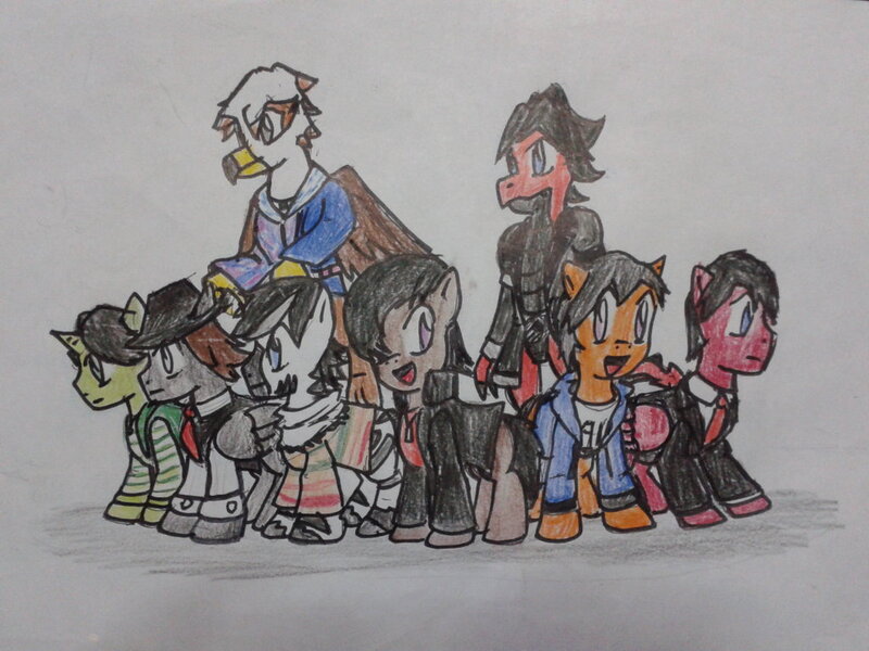 Size: 1024x768 | Tagged: safe, artist:fergarcia220, derpibooru import, ponified, dragon, gryphon, pony, zebra, dragonified, eiji hino, friendship is showtime!, gentaro kisaragi, griffonized, haruto souma, kamen rider, kamen rider drive, kamen rider fourze, kamen rider gaim, kamen rider ghost, kamen rider ooo, kamen rider w, kamen rider wizard, kouta kazuraba, philip (kamen rider w), shinnosuke tomari, shotaro hidari, species swap, takeru tenkuji, traditional art, zebrafied