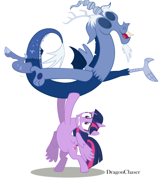 Size: 1000x1113 | Tagged: safe, artist:dragonchaser123, derpibooru import, discord, twilight sparkle, twilight sparkle (alicorn), alicorn, pony, three's a crowd, blue flu, lifting, simple background, transparent background, vector