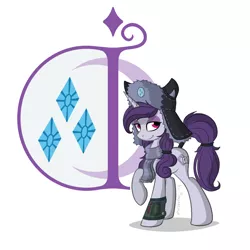 Size: 1700x1700 | Tagged: safe, artist:ponyarchuk, derpibooru import, oc, unofficial characters only, pony, unicorn, fallout equestria, clothes, cutie mark, hat, looking at you, ministry of image, pipbuck, rarity's cutie mark, scarf, solo