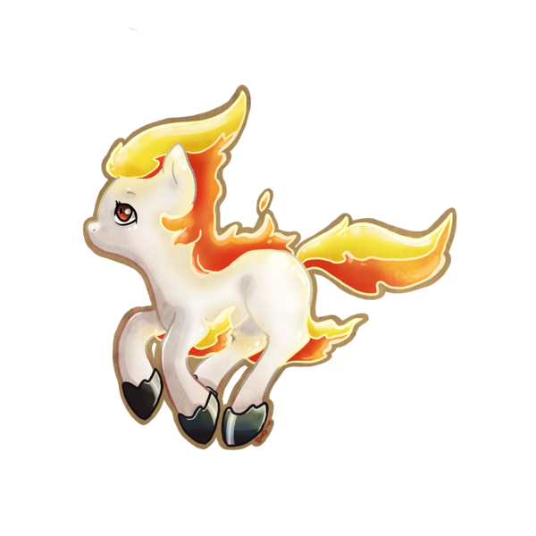 Size: 3000x3000 | Tagged: safe, artist:bean-sprouts, derpibooru import, ponified, pony, ponyta, crossover, pokémon, simple background, solo, transparent background