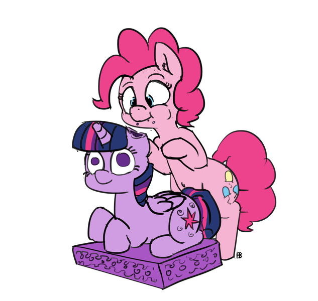 Size: 1280x1213 | Tagged: safe, artist:pabbley, derpibooru import, pinkie pie, twilight sparkle, twilight sparkle (alicorn), alicorn, pony, cake, food