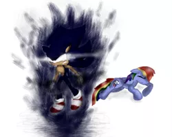 Size: 439x350 | Tagged: artist:sparklyblue19, crossover, dark sonic, derpibooru import, rainbow dash, safe, sonic the hedgehog, sonic the hedgehog (series), sonic x