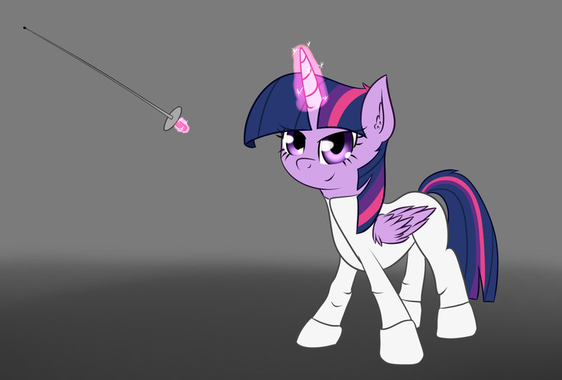 Size: 1358x919 | Tagged: safe, artist:zogzor, derpibooru import, twilight sparkle, twilight sparkle (alicorn), alicorn, pony, fencing, newbie artist training grounds, solo