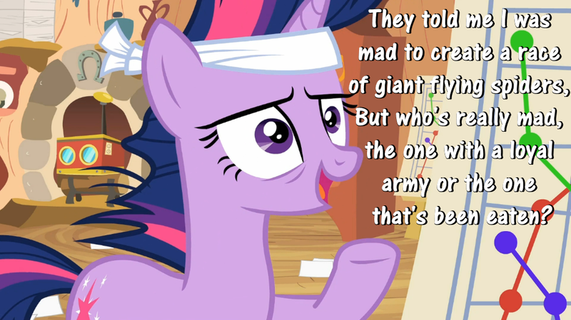 Size: 935x525 | Tagged: caption, derpibooru import, edit, edited screencap, image macro, it's about time, meme, safe, screencap, sfdebris, solo, text, twilight gone mad, twilight sparkle