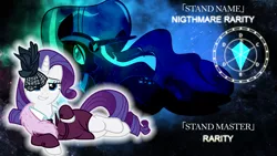 Size: 1000x563 | Tagged: artist:radek1212, derpibooru import, idw, jojo's bizarre adventure, nightmare rarity, pose, rarity, safe, stand