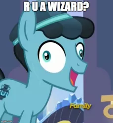 Size: 500x546 | Tagged: are you a wizard, caption, changeling, crystal hoof, crystal hoof didn't listen, derp, derpibooru import, discovery family logo, disguise, disguised changeling, edit, edited screencap, faic, image macro, meme, safe, screencap, text, the times they are a changeling, thorax