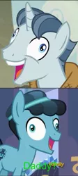Size: 431x959 | Tagged: caption, changeling, comparison, crystal hoof, crystal hoof didn't listen, derp, derpibooru import, disguise, disguised changeling, exploitable meme, i didn't listen, image macro, meme, party favor, safe, text, the cutie map, the times they are a changeling, thorax