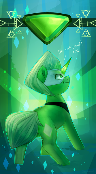 Size: 2000x3605 | Tagged: artist:segraece, crossover, derpibooru import, part of a set, peridot (steven universe), safe, scrunchy face, solo, steven universe