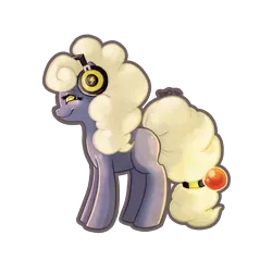 Size: 3000x3000 | Tagged: safe, artist:bean-sprouts, derpibooru import, ponified, mareep, pony, crossover, headphones, pokémon, simple background, solo, transparent background