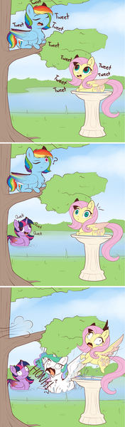 Size: 791x2700 | Tagged: safe, artist:evehly, derpibooru import, fluttershy, princess celestia, rainbow dash, twilight sparkle, twilight sparkle (alicorn), alicorn, bird, bird pone, duck, duck pony, pony, swan, :<, :c, :t, backwards cutie mark, behaving like a bird, behaving like a duck, behaving like a goose, birb, bird bath, bird noises, butt, chest fluff, colored wings, colored wingtips, comic, confused, crown, crying, cute, derp, ducklestia, ear piercing, english, eyes closed, female, fleeing, flying, frightened, frown, gooselestia, gradient wings, grass, honk, image, interrupted, jewelry, lake, majestic as fuck, mare, needs a fanfiction, noise, one eye closed, onomatopoeia, open mouth, outdoors, piercing, png, pond, prone, quack, question mark, regalia, resting, roleplaying, sillestia, silly, silly pony, sitting, smiling, spread wings, sunbutt, surprised, swanlestia, swimming, teary eyes, tongue out, tongue piercing, tree, wall of tags, wat, weapons-grade cute, wide eyes, wings, wink, zip lines