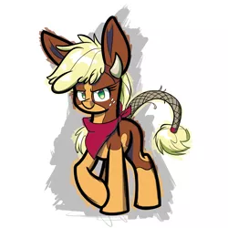 Size: 1500x1500 | Tagged: applejack, arizona cow, artist:heir-of-rick, bandana, clothes, community related, costume, cow, crossover, cute, derpibooru import, fake horns, fusion, impossibly large ears, jackabetes, safe, solo, them's fightin' herds