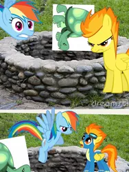 Size: 960x1280 | Tagged: derpibooru import, ding dong bell, mother goose, mother goose nursery rhymes, nursery rhyme (poem), rainbow dash, safe, spitfire, tank, your a mean one mrs spitfire