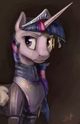 Size: 792x1224 | Tagged: safe, artist:silfoe, derpibooru import, twilight sparkle, twilight sparkle (alicorn), alicorn, pony, armor, solo