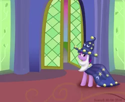 Size: 1024x841 | Tagged: safe, artist:soanos, derpibooru import, twilight sparkle, twilight sparkle (alicorn), alicorn, pony, solo, star swirl the bearded costume, twilight's castle