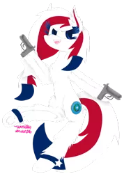 Size: 1024x1365 | Tagged: artist:vanillaswirl6, derpibooru import, gun, gun shaped object, oc, safe, solo, texas, unofficial characters only, vanillaswirl6's state ponies, weapon