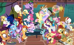 Size: 1500x912 | Tagged: safe, artist:dm29, derpibooru import, apple bloom, applejack, big macintosh, boulder (pet), braeburn, cheerilee, coco pommel, crystal hoof, daring do, derpy hooves, discord, fluttershy, garble, gourmand ramsay, maud pie, pinkie pie, princess cadance, princess celestia, princess ember, princess flurry heart, princess luna, quibble pants, rainbow dash, rarity, saffron masala, shining armor, snowfall frost, spike, spirit of hearth's warming yet to come, starlight glimmer, sunburst, tender taps, thorax, trixie, twilight sparkle, twilight sparkle (alicorn), zephyr breeze, alicorn, changeling, dragon, earth pony, pegasus, pony, undead, unicorn, zombie, 28 pranks later, a hearth's warming tail, applejack's "day" off, buckball season, dungeons and discords, flutter brutter, gauntlet of fire, newbie dash, no second prances, on your marks, spice up your life, stranger than fan fiction, the cart before the ponies, the crystalling, the gift of the maud pie, the saddle row review, the times they are a changeling, angel rarity, angry, backwards cutie mark, basket, basketball, bathrobe, beach chair, bloodstone scepter, body pillow, bottomless, broom, bubble, buckball, cheerileeder, cheerleader, clothes, cold, cookie zombie, couch, cracked armor, crossing the memes, cutie mark, dancing, devil rarity, discord's celestia face, disguise, disguised changeling, dragon lord spike, emble, female, filly, first half of season 6, garble's hugs, gordon ramsay, handkerchief, hat, hearth's warming, hiatus, jewelry, magic bubble, male, mane six, meme, menu, now you're thinking with portals, partial nudity, pinktails pie, portal, present, rainbow trash, robe, safety goggles, scroll, shipping, sick, speed racer, sports, straight, sweeping, sweepsweepsweep, tenderbloom, the cmc's cutie marks, the meme continues, the story so far of season 6, this isn't even my final form, tiara, tissue, toolbelt, top hat, towel, trash can, twilight sweeple, uniform, wall of tags, wonderbolts uniform