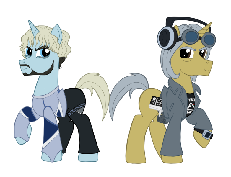 Size: 3414x2619 | Tagged: safe, artist:edcom02, artist:jmkplover, derpibooru import, ponified, pony, unicorn, avengers: age of ultron, crossover, duality, duo, marvel, quicksilver (marvel comics), simple background, transparent background, x-men
