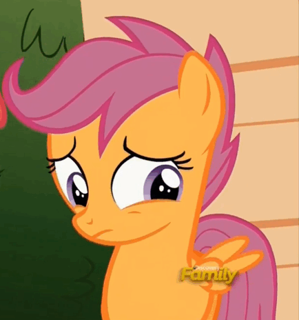 Size: 434x464 | Tagged: safe, derpibooru import, screencap, scootaloo, pony, the fault in our cutie marks, animated, discovery family logo, feels, gif, loop, scootaloo can't fly, wing twitch
