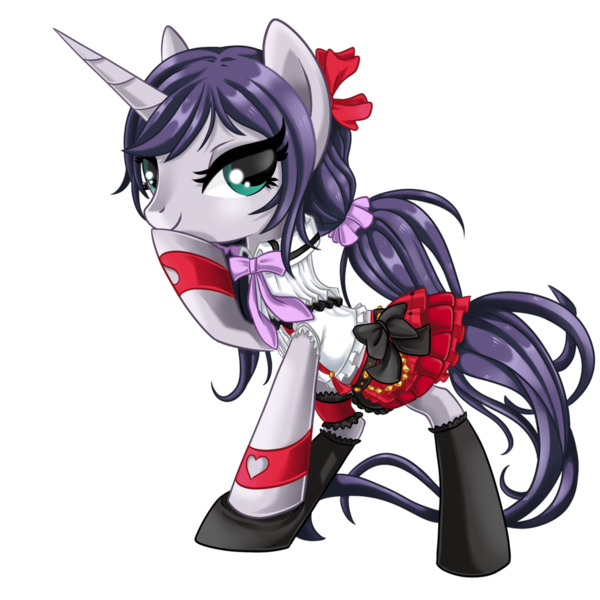 Size: 1024x1024 | Tagged: safe, artist:okapifeathers, derpibooru import, ponified, pony, love live! school idol project, nozomi toujou, solo