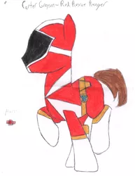 Size: 2550x3300 | Tagged: safe, artist:aridne, derpibooru import, ponified, pony, carter grayson, kyūkyū sentai gogo v, power rangers, power rangers lightspeed rescue, red ranger